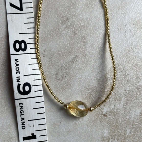citrine gemstone necklace seed beads necklace - Picture 16 of 16
